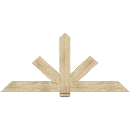 Ekena Millwork Kennewick Rough Sawn Timber Gable Bracket, Douglas Fir, 72"W x 33"H x 2"D x 6"F, 11/12 Pitch GBW072X33X0206KEN00RDF